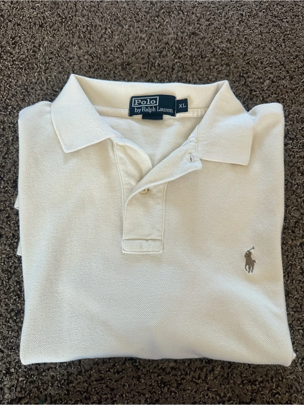 Vintage Ralph Lauren Men’s Cream Polo